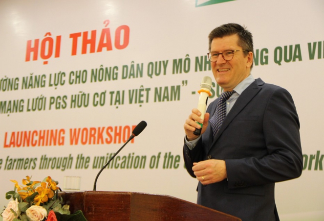 Ông Soren Thorndal Jorgensen, Chủ tịch ADDA Đan Mạch phát biểu tại hội thảo