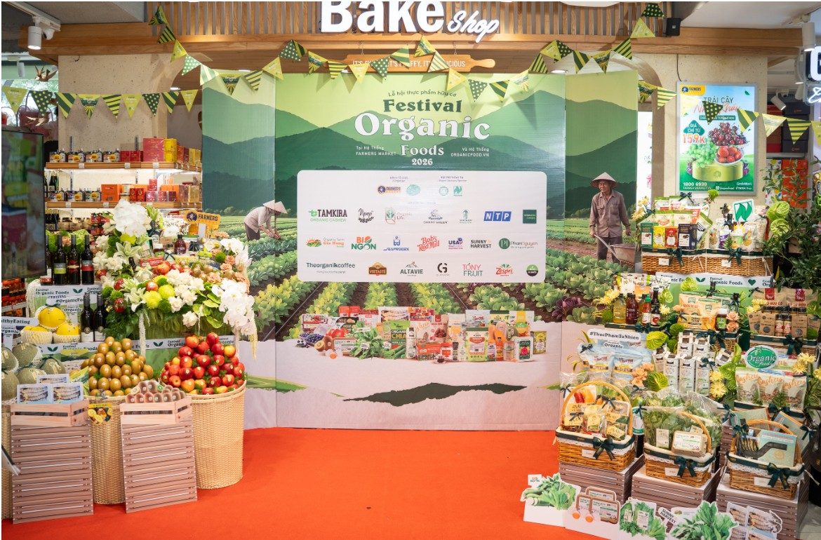 Festival Organic Foods 2026 giới thiệu nhiều sản phẩm hữu cơ cùng các thương hiệu trong và ngoài nước, góp phần lan tỏa xu hướng tiêu dùng xanh.