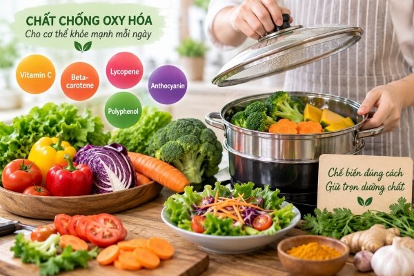Mẹo chế biến thực phẩm giúp giữ lại chất chống oxy hóa